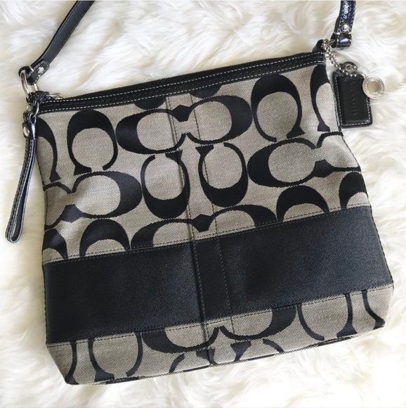 COACH File Signature Stripe Handbag w/Dustbag - Picture 3 of 7